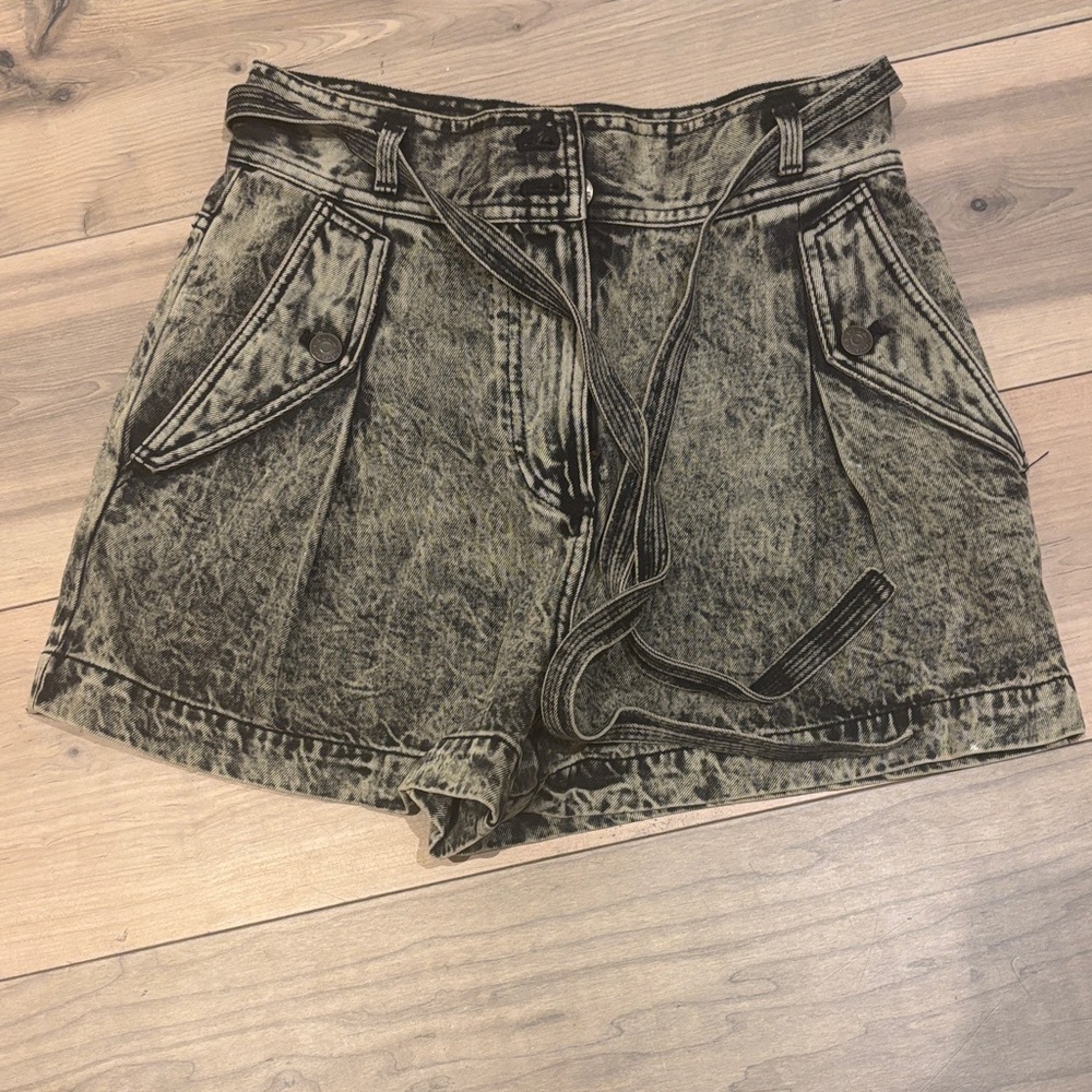 Ulla Johnson Black Acid Wash Jean Shorts